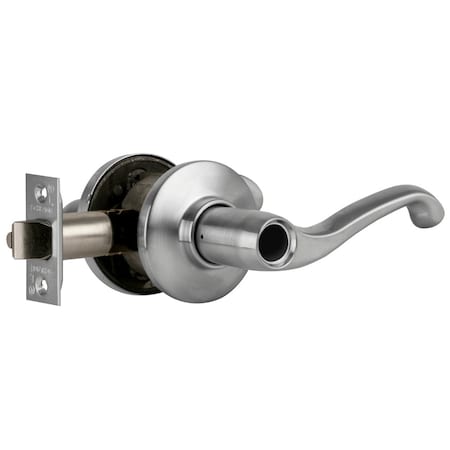 Schlage Grade 2 Tubular Lock, Entrance/Office Function, Less Cylinder, Flair Lever, Satin Chrome Finish S51LD FLA 626 RH